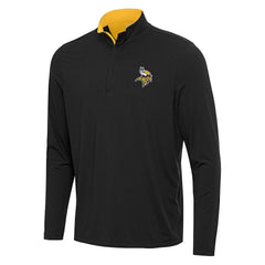 Minnesota Vikings Antigua Content Quarter-Zip Pullover Top - Black/Gold - NFL