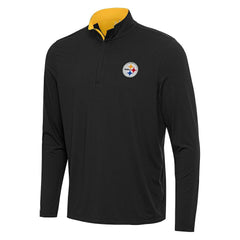 Pittsburgh Steelers Antigua Content Quarter-Zip Pullover Top - Black/Gold - NFL