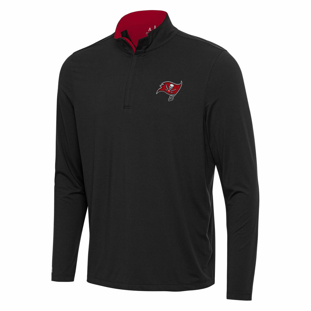 Tampa Bay Buccaneers Antigua Content Quarter-Zip Pullover Top - Black/Red - NFL