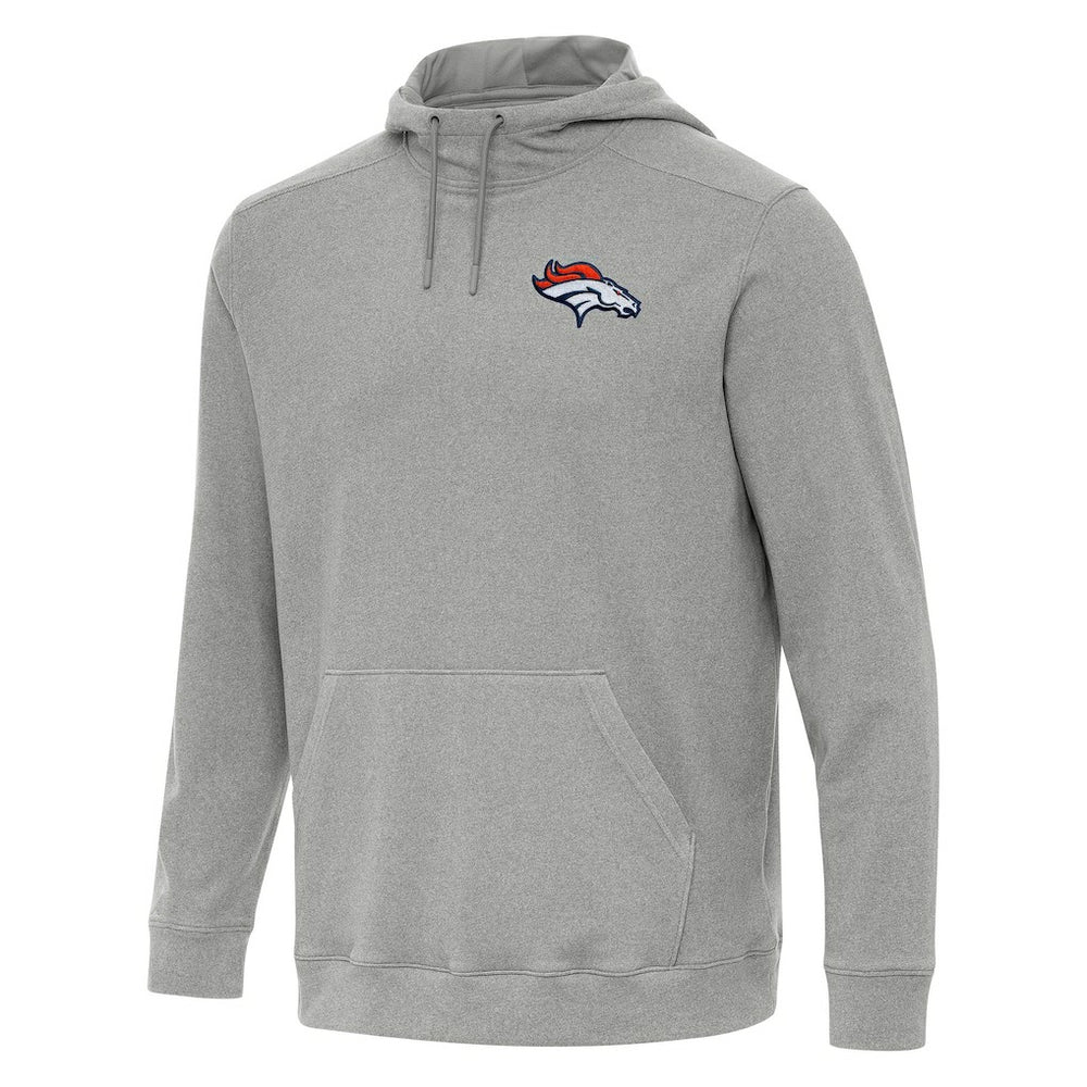 Denver Broncos Antigua Cloud Pullover Hoodie - Heather Gray - NFL