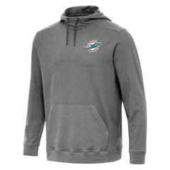 Miami Dolphins Antigua Cloud Pullover Hoodie - Heather Black - NFL