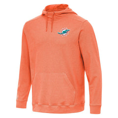 Miami Dolphins Antigua Cloud Pullover Hoodie - Heather Orange - NFL