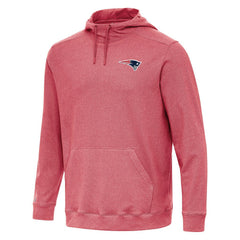 New England Patriots Antigua Cloud Pullover Hoodie - Heather Red - NFL