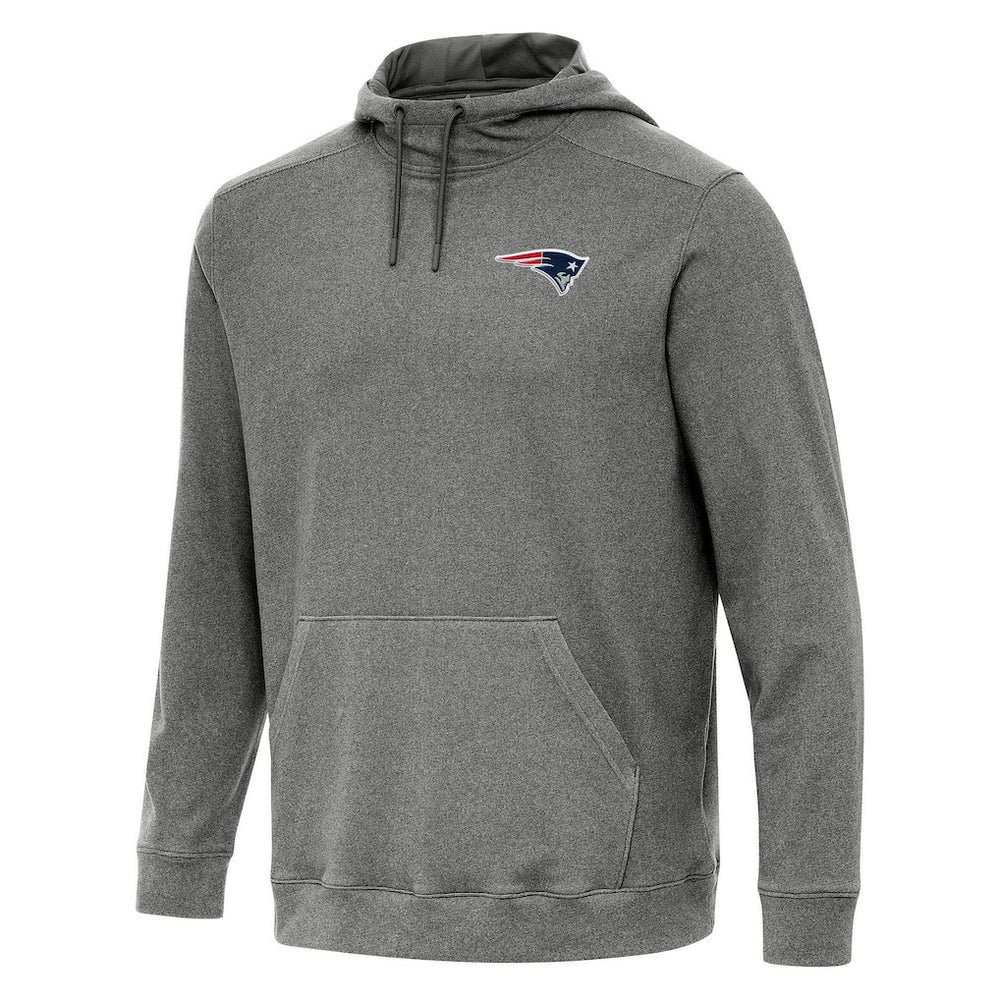 New England Patriots Antigua Cloud Pullover Hoodie - Heather Black - NFL