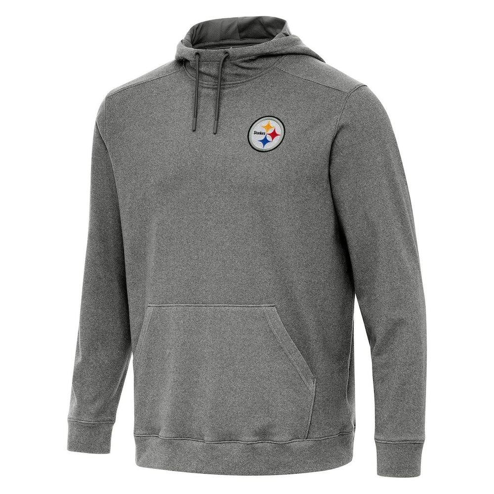 Pittsburgh Steelers Antigua Cloud Pullover Hoodie - Heather Black - NFL