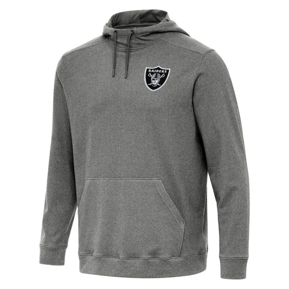 Las Vegas Raiders Antigua Cloud Pullover Hoodie - Heather Black - NFL
