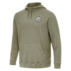 Pittsburgh Steelers Antigua Cloud Pullover Hoodie - Olive - NFL
