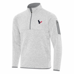 Houston Texans Antigua Fortune Quarter-Zip Pullover Jacket - Heather Gray - NFL