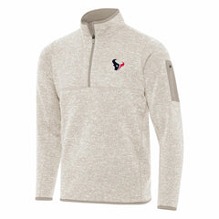 Houston Texans Antigua Fortune Quarter-Zip Pullover Jacket - Oatmeal - NFL