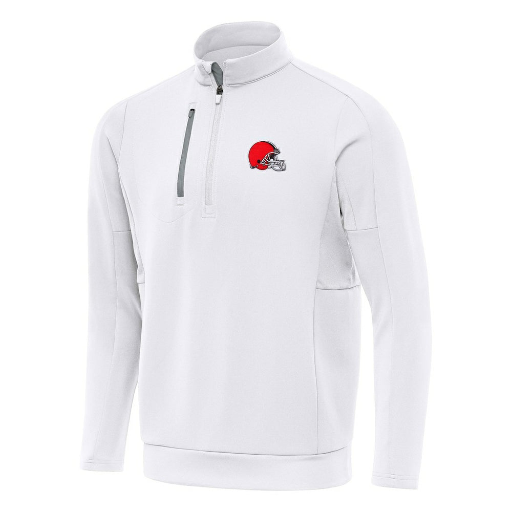 Cleveland Browns Antigua Generation Quarter-Zip Pullover Top - White - NFL
