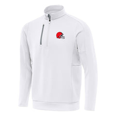 Cleveland Browns Antigua Generation Quarter-Zip Pullover Top - White - NFL
