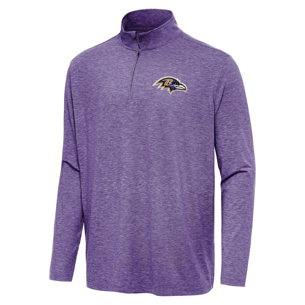 Baltimore Ravens Antigua Hunk Quarter-Zip Jacket - Heather Purple - NFL