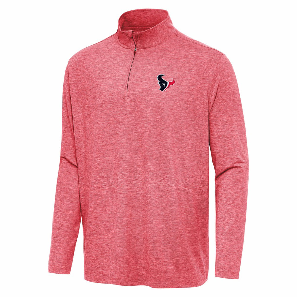 Houston Texans Antigua Hunk Quarter-Zip Jacket - Heather Red - NFL