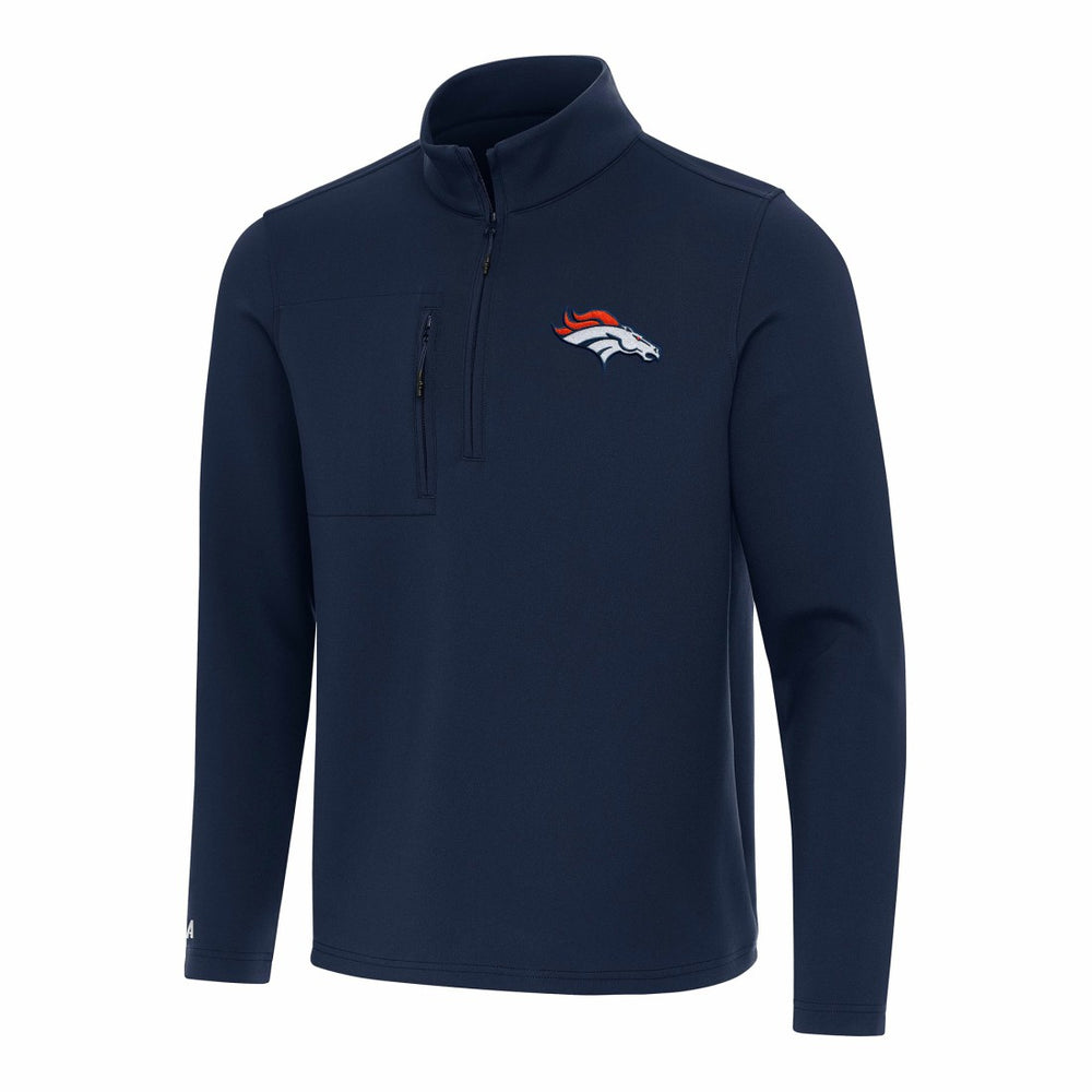 Denver Broncos Antigua Insider Quarter-Zip Pullover Top - Navy - NFL