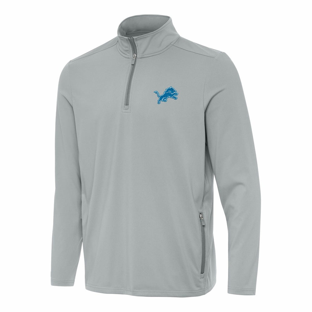Detroit Lions Antigua Perilous Quarter-Zip Pullover Top - Gray - NFL