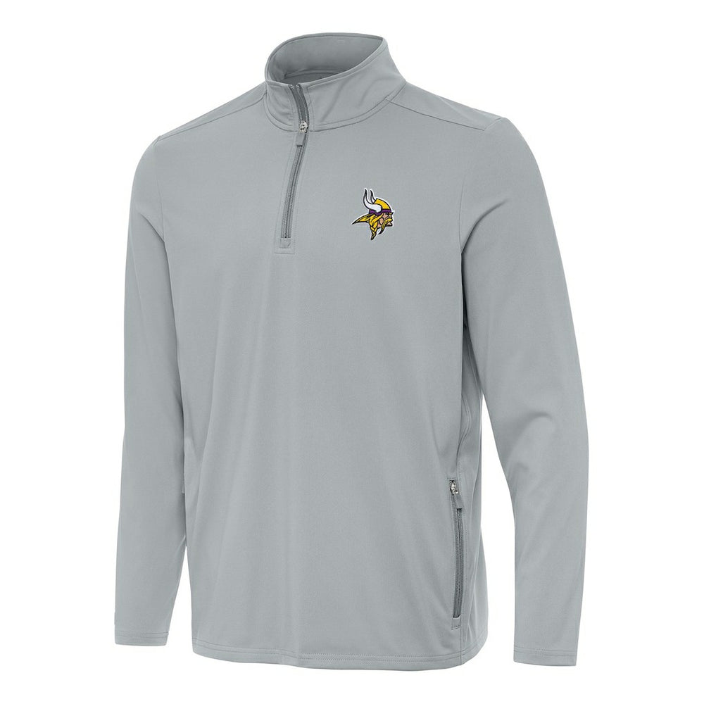 Minnesota Vikings Antigua Perilous Quarter-Zip Pullover Top - Gray - NFL