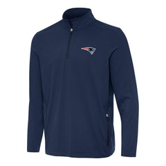 New England Patriots Antigua Perilous Quarter-Zip Pullover Top - Navy - NFL