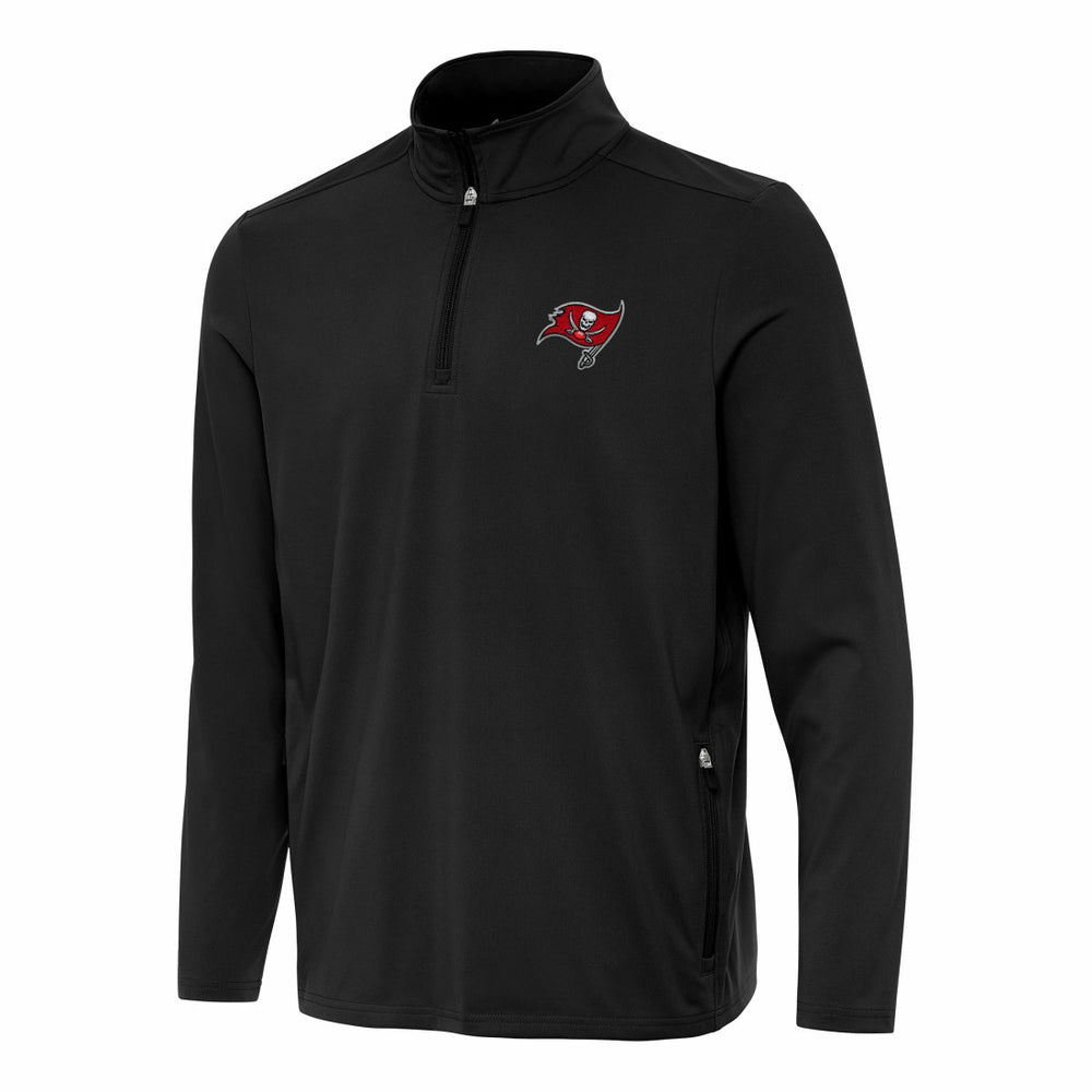 Tampa Bay Buccaneers Antigua Perilous Quarter-Zip Pullover Top - Black - NFL