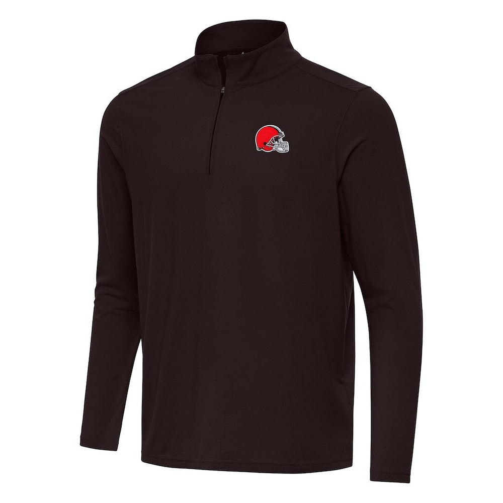 Cleveland Browns Antigua Intent Quarter-Zip Pullover Top - Brown - NFL