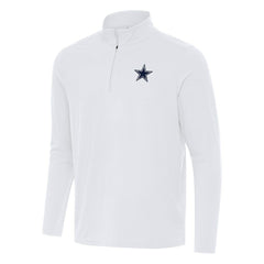 Dallas Cowboys Antigua Intent Quarter-Zip Pullover Top - White - NFL