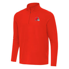 Cleveland Browns Antigua Intent Quarter-Zip Pullover Top - Orange - NFL