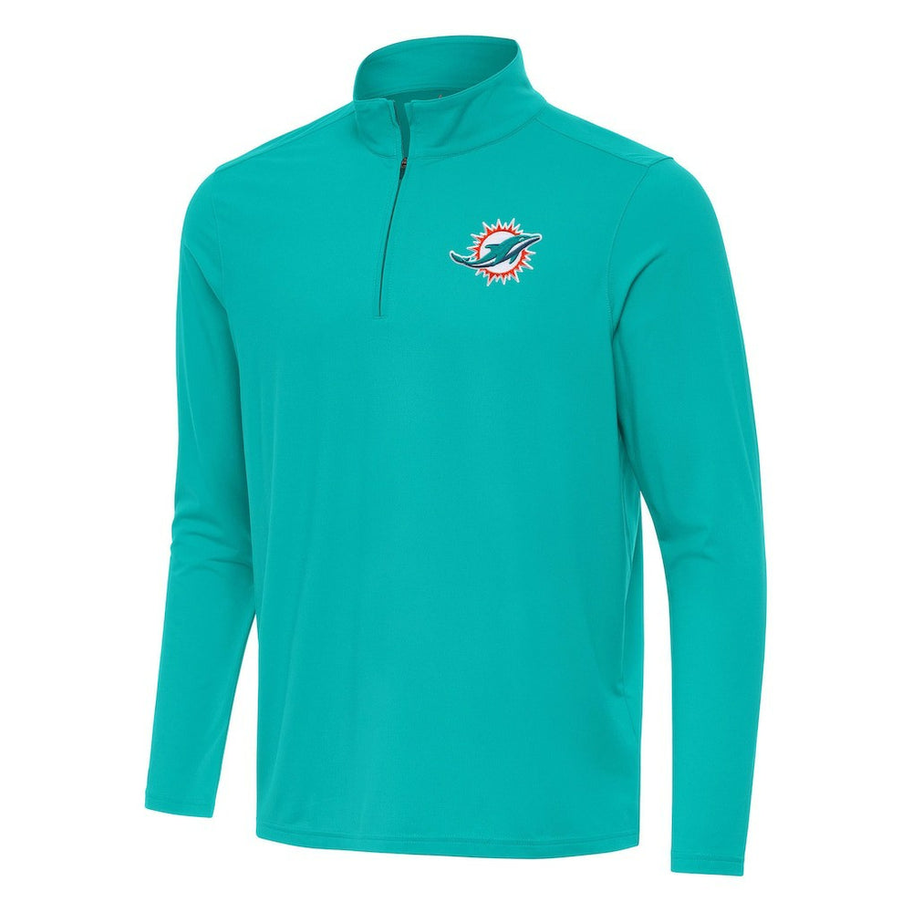 Miami Dolphins Antigua Intent Quarter-Zip Pullover Top - Aqua - NFL
