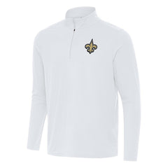 New Orleans Saints Antigua Intent Quarter-Zip Pullover Top - White - NFL