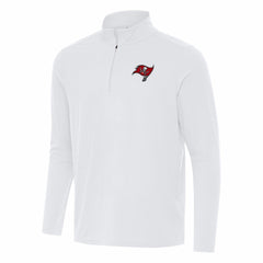 Tampa Bay Buccaneers Antigua Intent Quarter-Zip Pullover Top - White - NFL