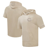 Chicago Bears Pro Standard Neutrals Capsule Short Sleeve Pullover Hoodie - Tan - NFL
