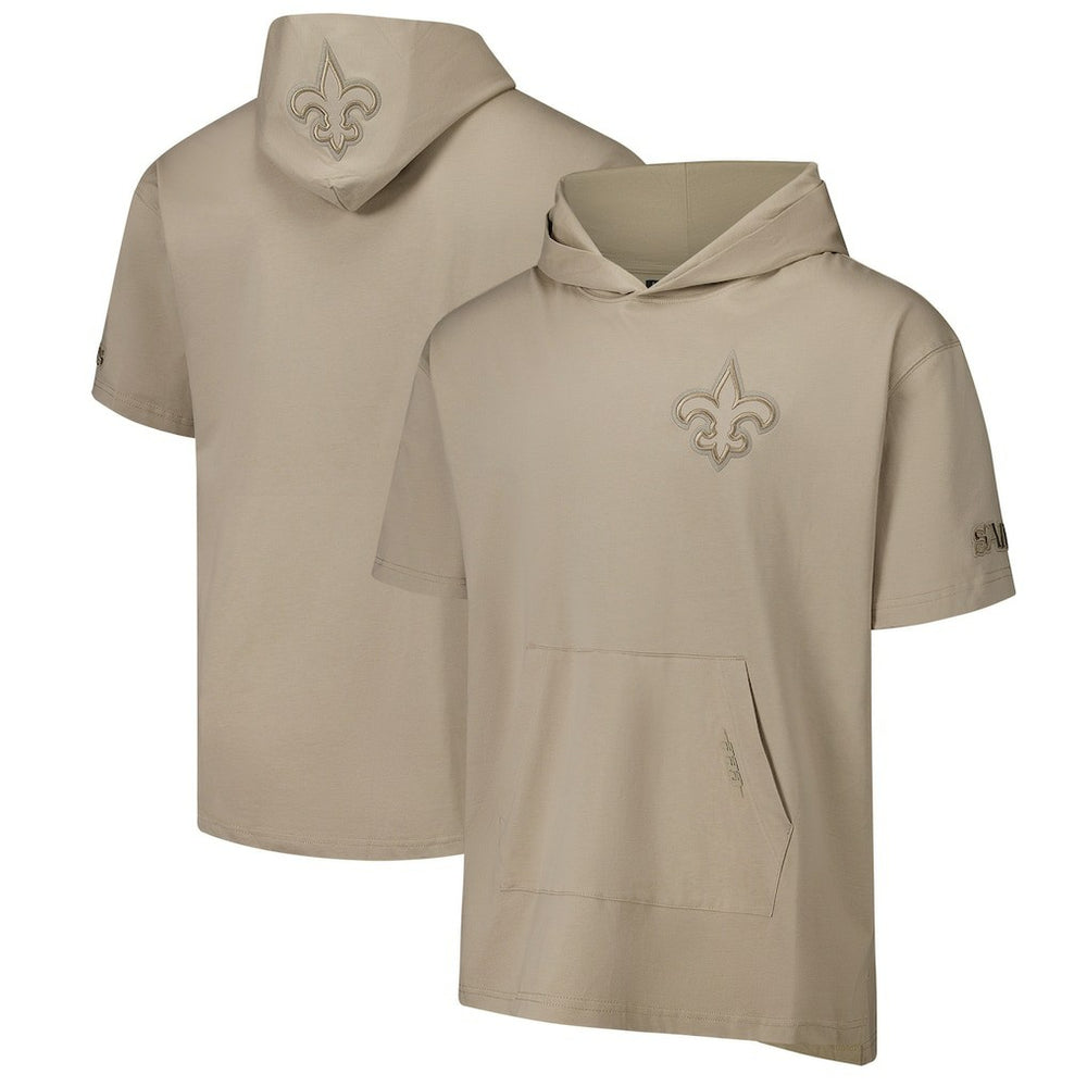 New Orleans Saints Pro Standard Neutrals Capsule Short Sleeve Pullover Hoodie - Tan - NFL