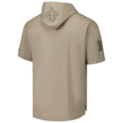 New Orleans Saints Pro Standard Neutrals Capsule Short Sleeve Pullover Hoodie - Tan - NFL