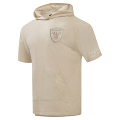 Las Vegas Raiders Pro Standard Neutrals Capsule Short Sleeve Pullover Hoodie - Tan - NFL