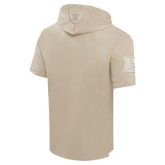 Las Vegas Raiders Pro Standard Neutrals Capsule Short Sleeve Pullover Hoodie - Tan - NFL