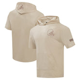 Cleveland Browns Pro Standard Neutrals Capsule Short Sleeve Pullover Hoodie - Tan - NFL