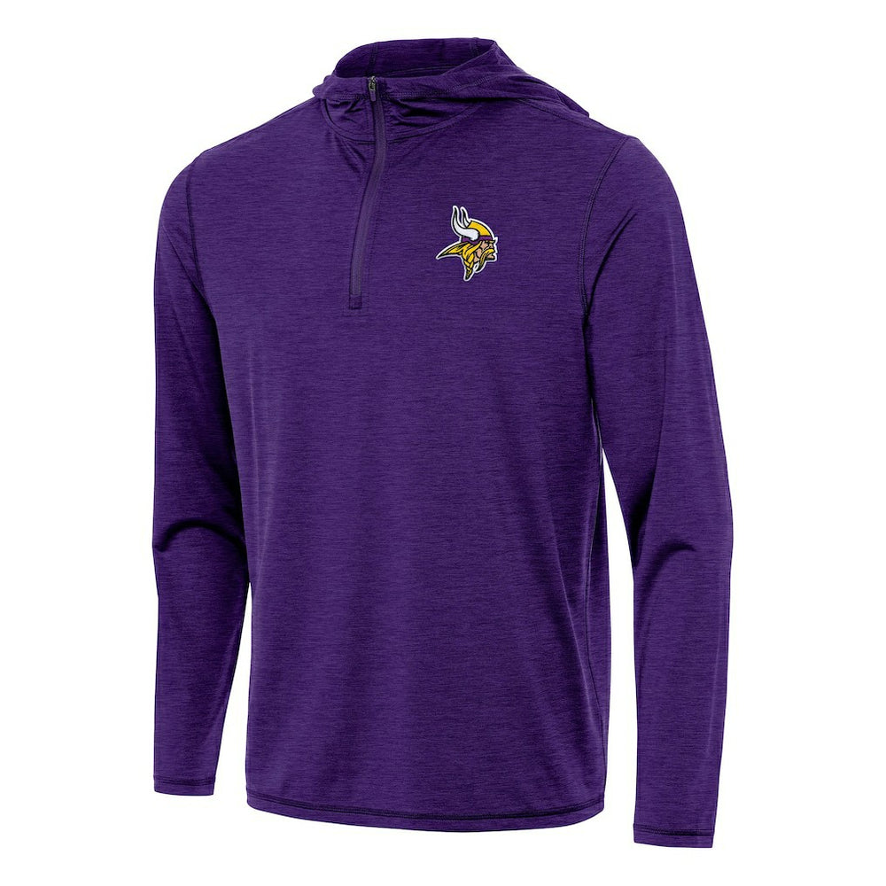 Minnesota Vikings Antigua Tidy Quarter-Zip Pullover Hoodie - Heather Purple - NFL
