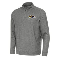 Baltimore Ravens Antigua Subtle Quarter-Zip Top - Heather Black - NFL