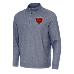 Chicago Bears Antigua Subtle Quarter-Zip Top - Heather Navy - NFL