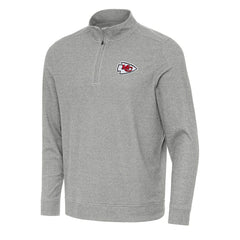 Kansas City Chiefs Antigua Subtle Quarter-Zip Top - Heather Gray - NFL