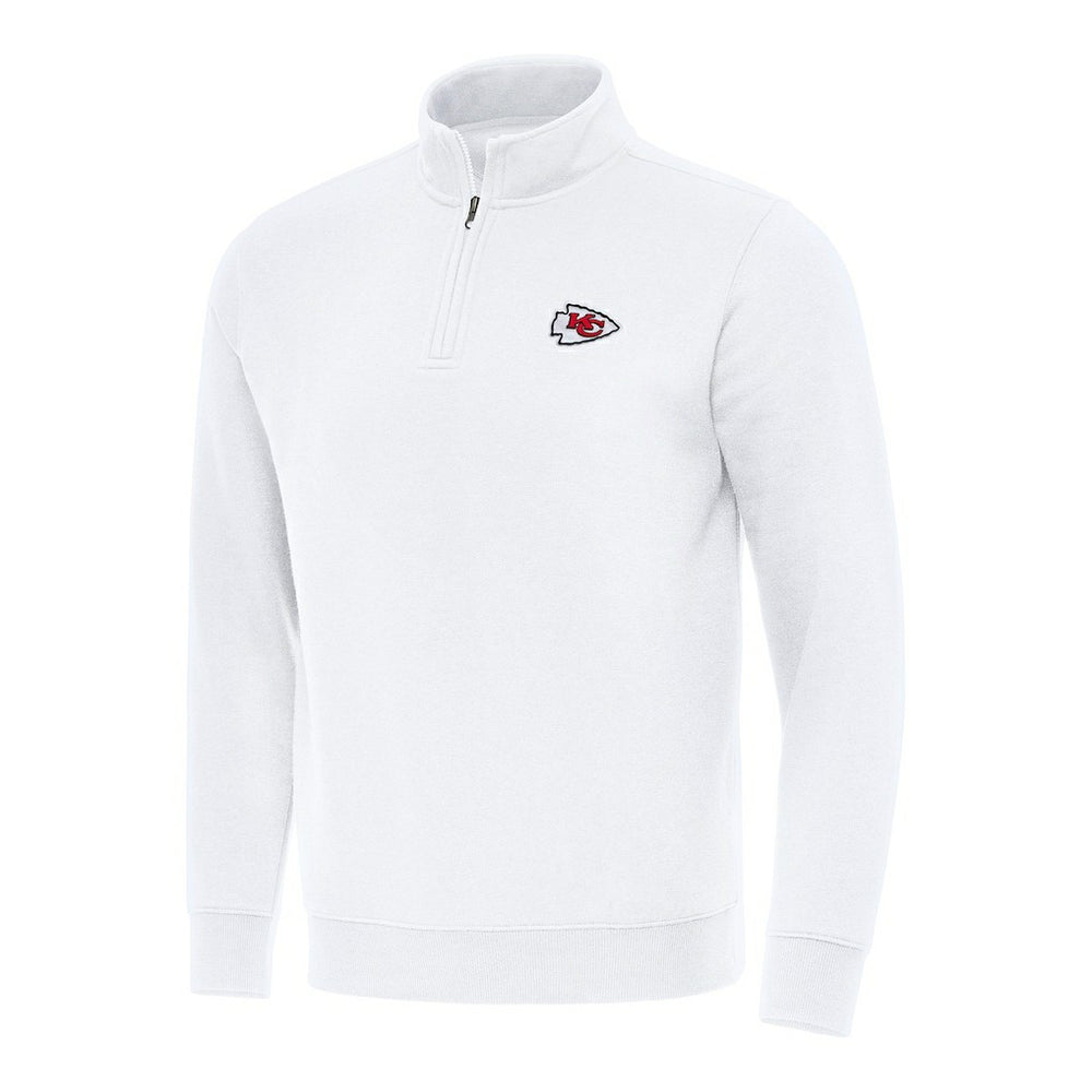 Kansas City Chiefs Antigua Victory Quarter-Zip Pullover Top - White - NFL
