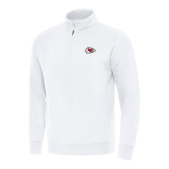 Kansas City Chiefs Antigua Victory Quarter-Zip Pullover Top - White - NFL