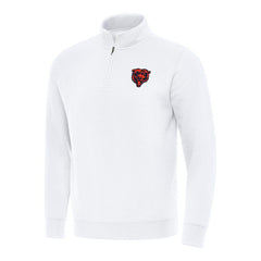 Chicago Bears Antigua Victory Quarter-Zip Pullover Top - White - NFL