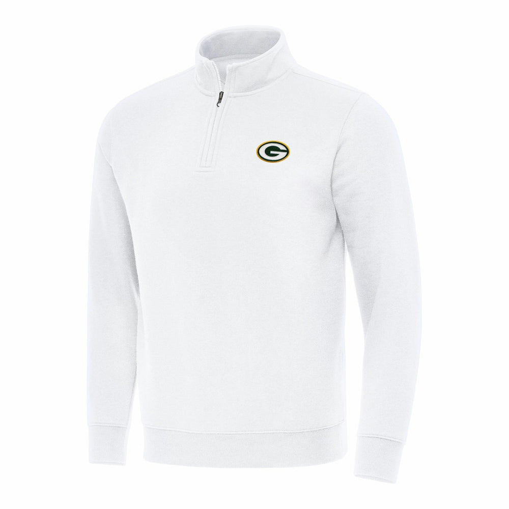 Green Bay Packers Antigua Victory Quarter-Zip Pullover Top - White - NFL