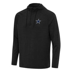 Dallas Cowboys Antigua Spikes Quarter-Zip Pullover Hoodie - Heather Black - NFL