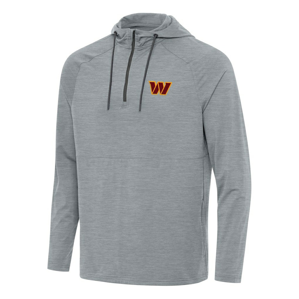Washington Commanders Antigua Spikes Quarter-Zip Pullover Hoodie - Heather Gray - NFL