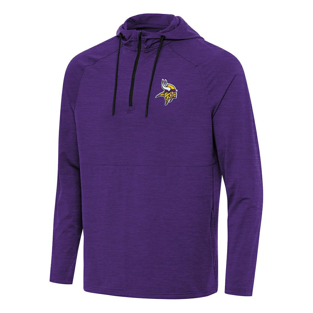 Minnesota Vikings Antigua Spikes Quarter-Zip Pullover Hoodie - Heather Purple - NFL
