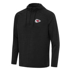 Kansas City Chiefs Antigua Spikes Quarter-Zip Pullover Hoodie - Heather Black - NFL
