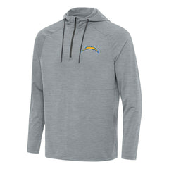 Los Angeles Chargers Antigua Spikes Quarter-Zip Pullover Hoodie - Heather Gray - NFL