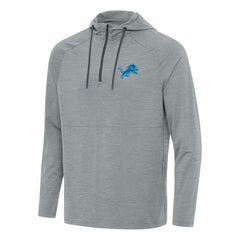 Detroit Lions Antigua Spikes Quarter-Zip Pullover Hoodie - Heather Gray - NFL