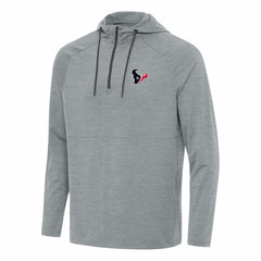 Houston Texans Antigua Spikes Quarter-Zip Pullover Hoodie - Heather Gray - NFL