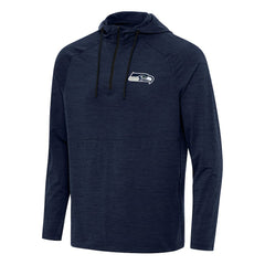 Seattle Seahawks Antigua Spikes Quarter-Zip Pullover Hoodie - Heather Navy - NFL